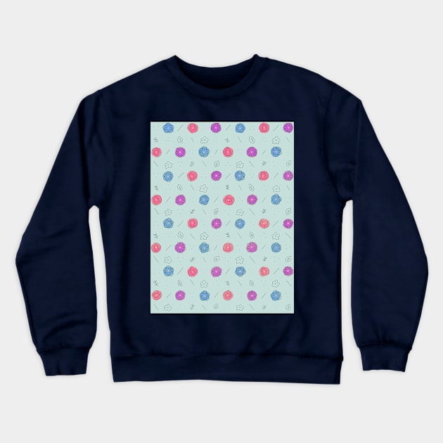 Cool Tone Flowers Crewneck Sweatshirt by Unbrokeann